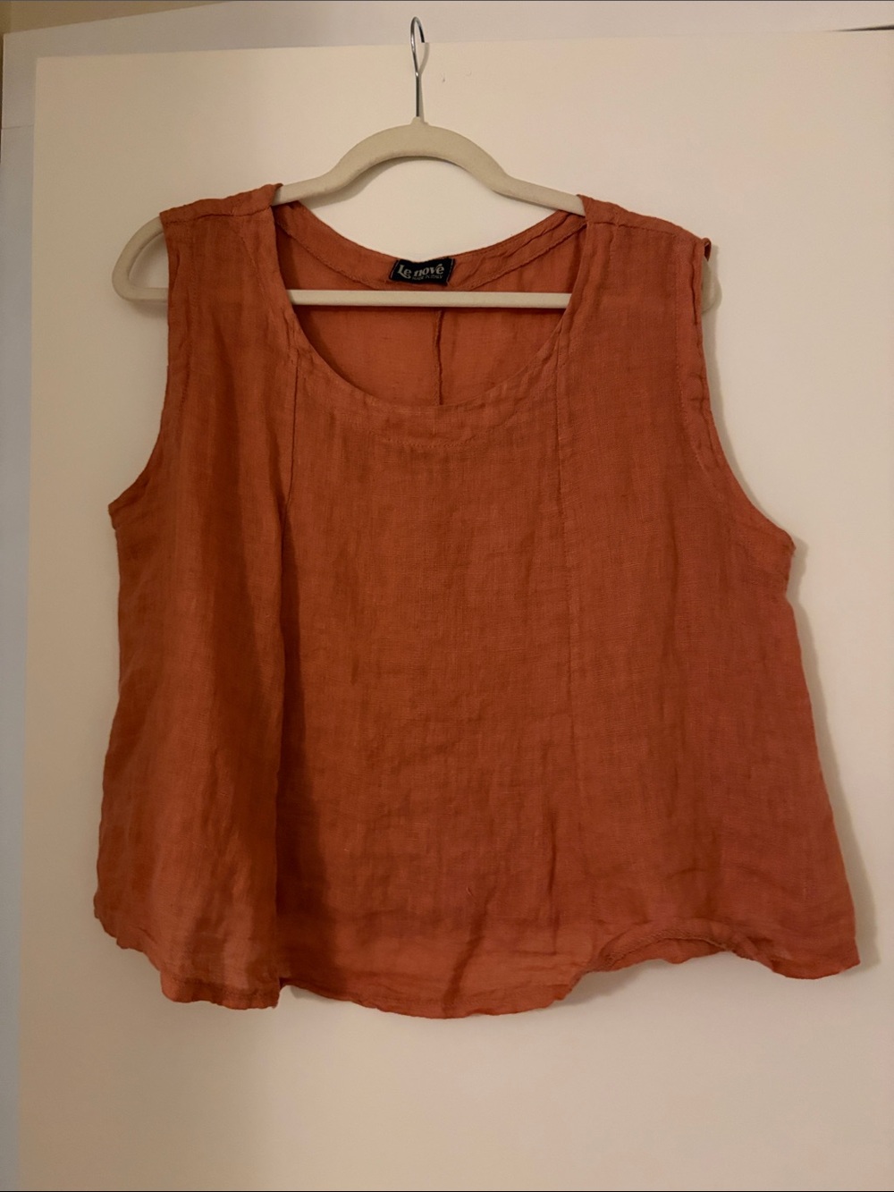 Dusty Rose Linen Sleeveless Tank Top